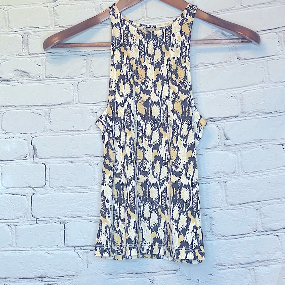 Urban Outfitters Tan Black Snakeskin Print Tank Top Size Small